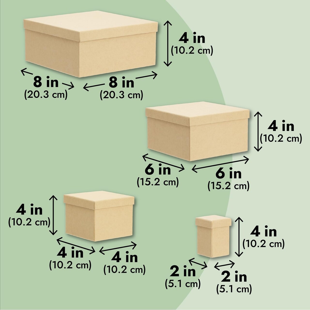 6 Pieces Decorative Nested Boxes with Lids, Assorted Sizes, Square Nesting Gift Box, Large to Small, Thick Paper Board, Stackable Gift Boxes for Presents, Wedding, Birthday, DIY